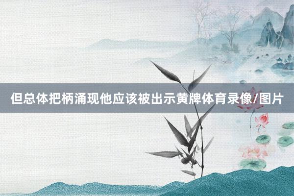 但总体把柄涌现他应该被出示黄牌体育录像/图片