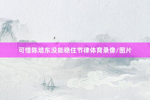 可惜陈培东没能稳住节律体育录像/图片